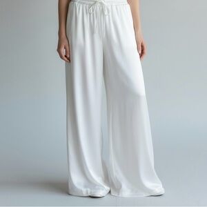Chic White Wide-Leg Women's Pants